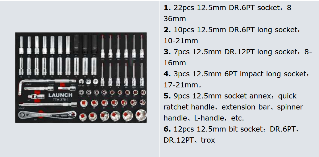 TTH-375 – Carro de herramientas mecánicas (375 piezas) view 2