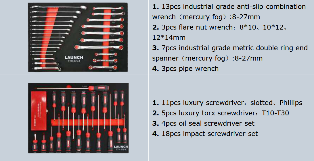 TTH-375 – Carro de herramientas mecánicas (375 piezas) view 4