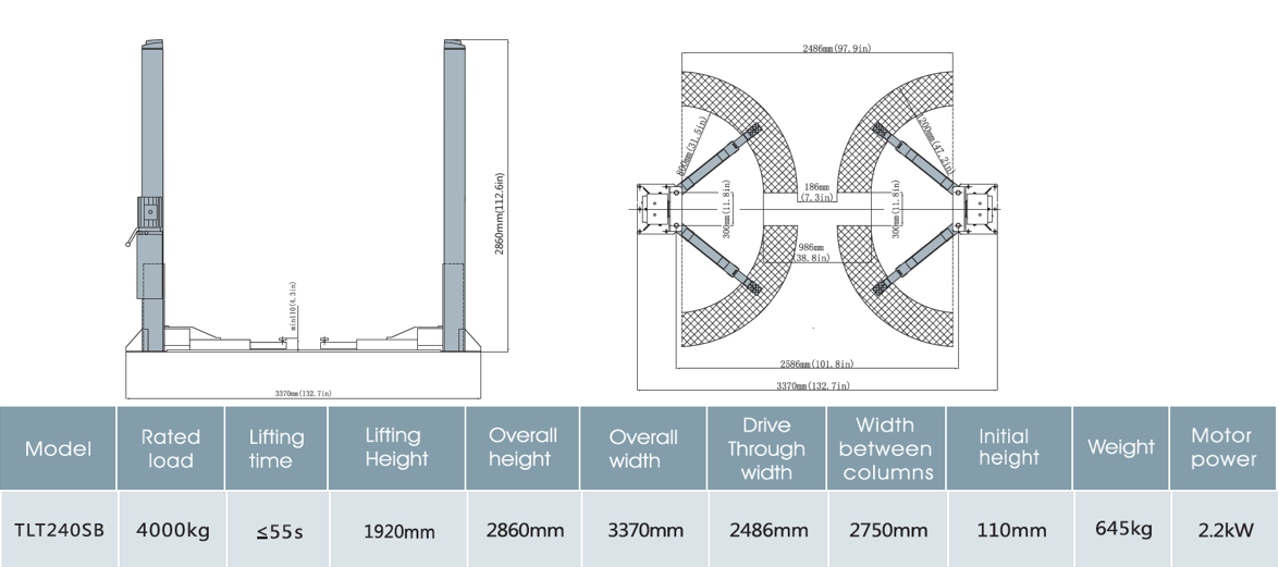 TLT-235-SB – Elevador de dos columnas view 6