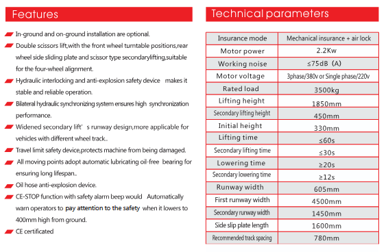 TLT-830WA – Elevador tijera doble para alineación view 6