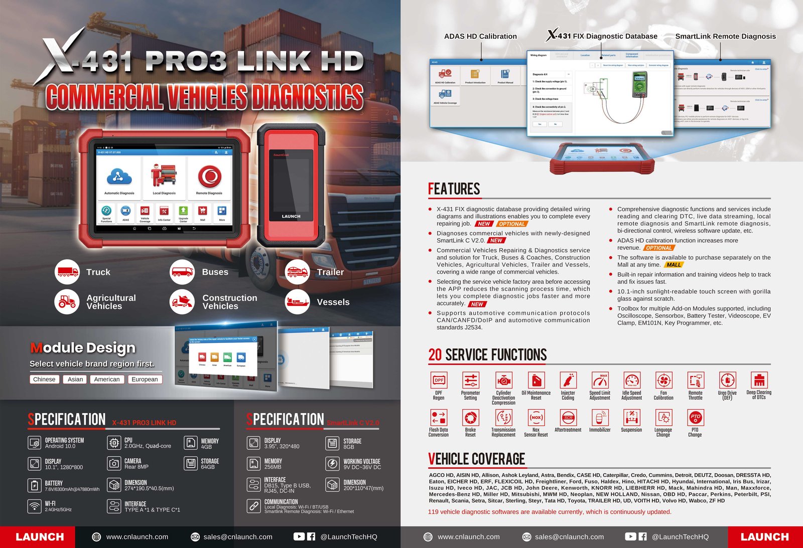 X-431 Pro 3 Link HD – Diagnóstico Profesional Línea Pesada view 5
